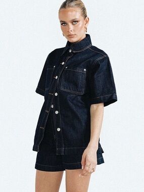 Princess Polly Whitaker Short Sleeve Shacket